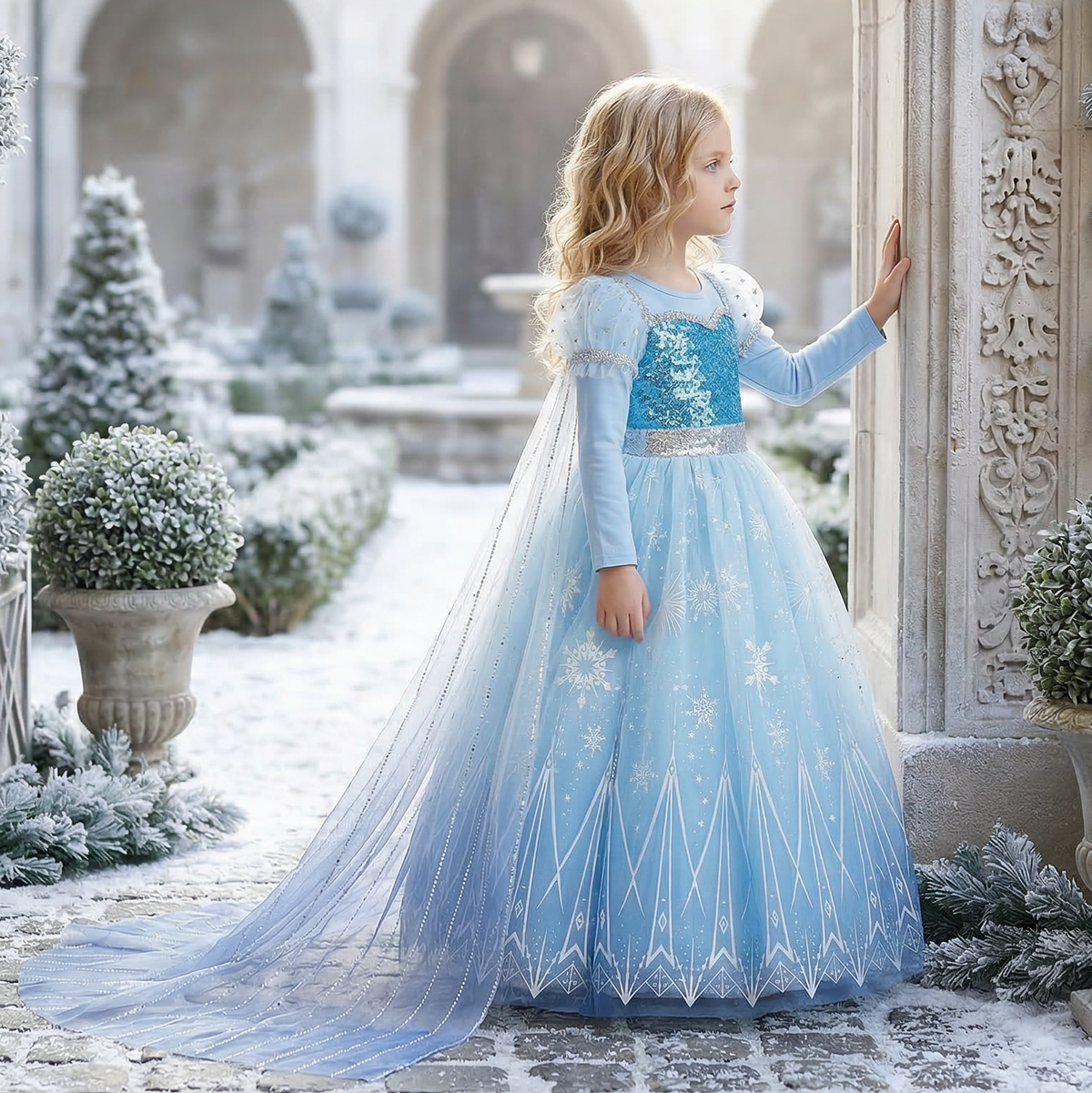 Ice Queen Frosted Snowflakes Gown