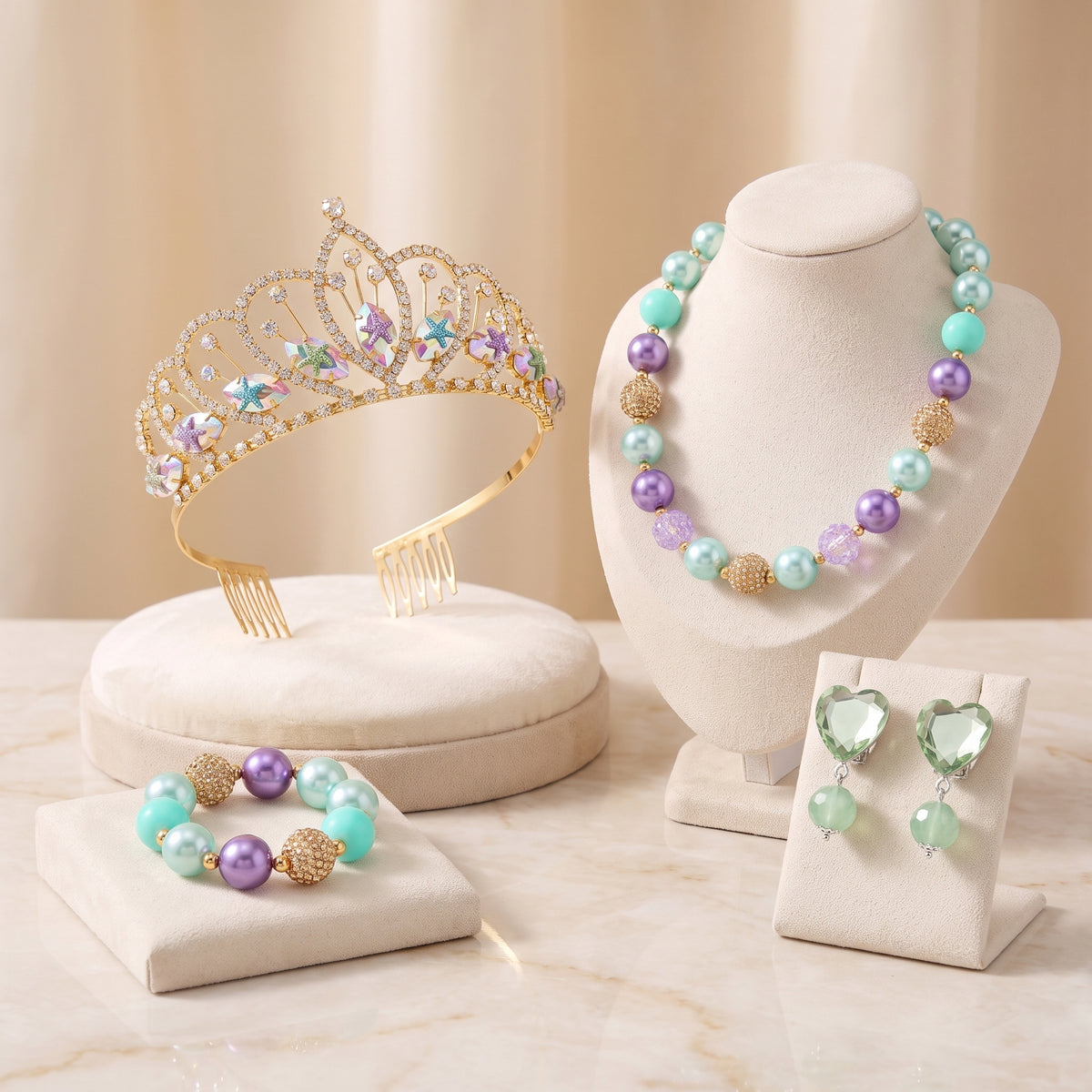 Mermaid Treasure Accessory Set on display