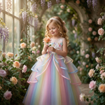Rainbow Unicorn Ribbon Gown