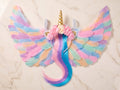 Unicorn horn headband and pastel rainbow wings
