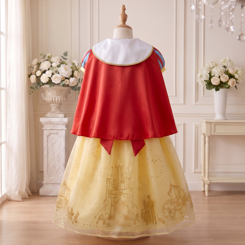 Castle Cape Dress — back display with included cape