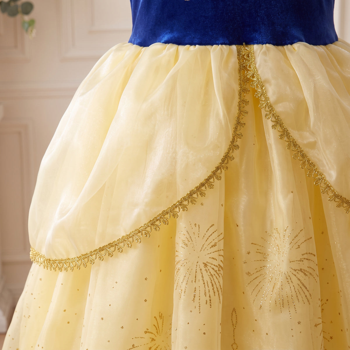 Castle Cape Dress — close up of peplum