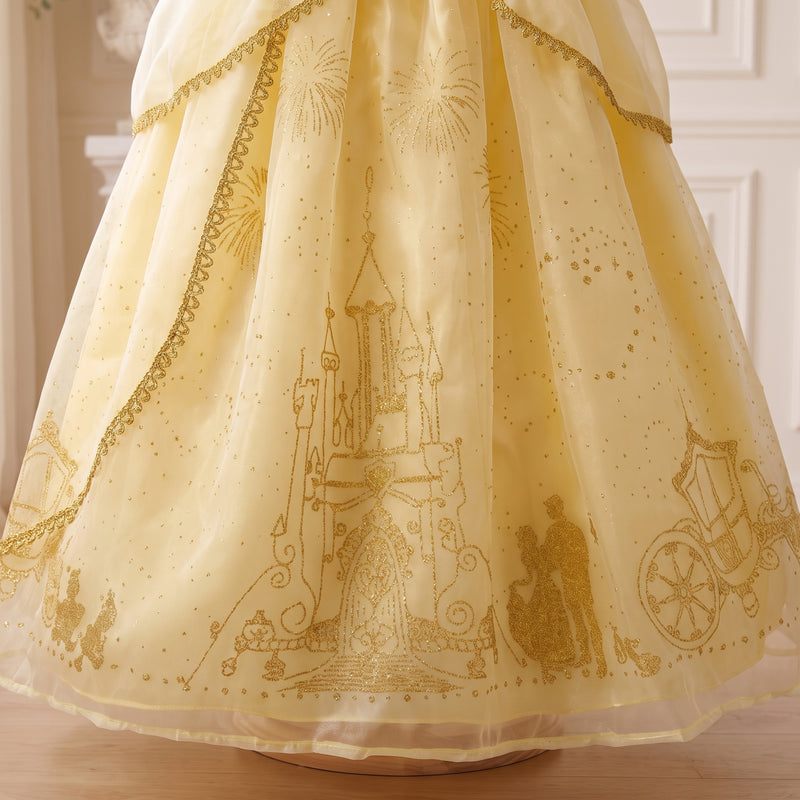 Castle Cape Dress — close up of glitter print