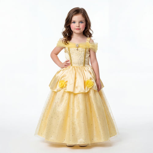 Beauty Golden Rose Ball Gown