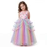 Pink Rainbow Unicorn Ribbon Gown