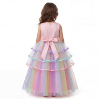 Pink Rainbow Unicorn Ribbon Gown