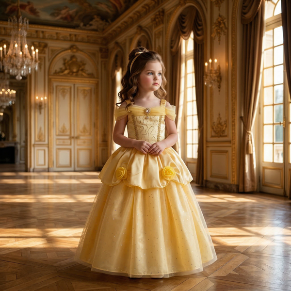 Beauty Golden Rose Ball Gown