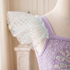 Mermaid Tutu Dress — flutter sleeve close-up