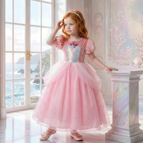 Little Mermaid Pink Pearl Gown