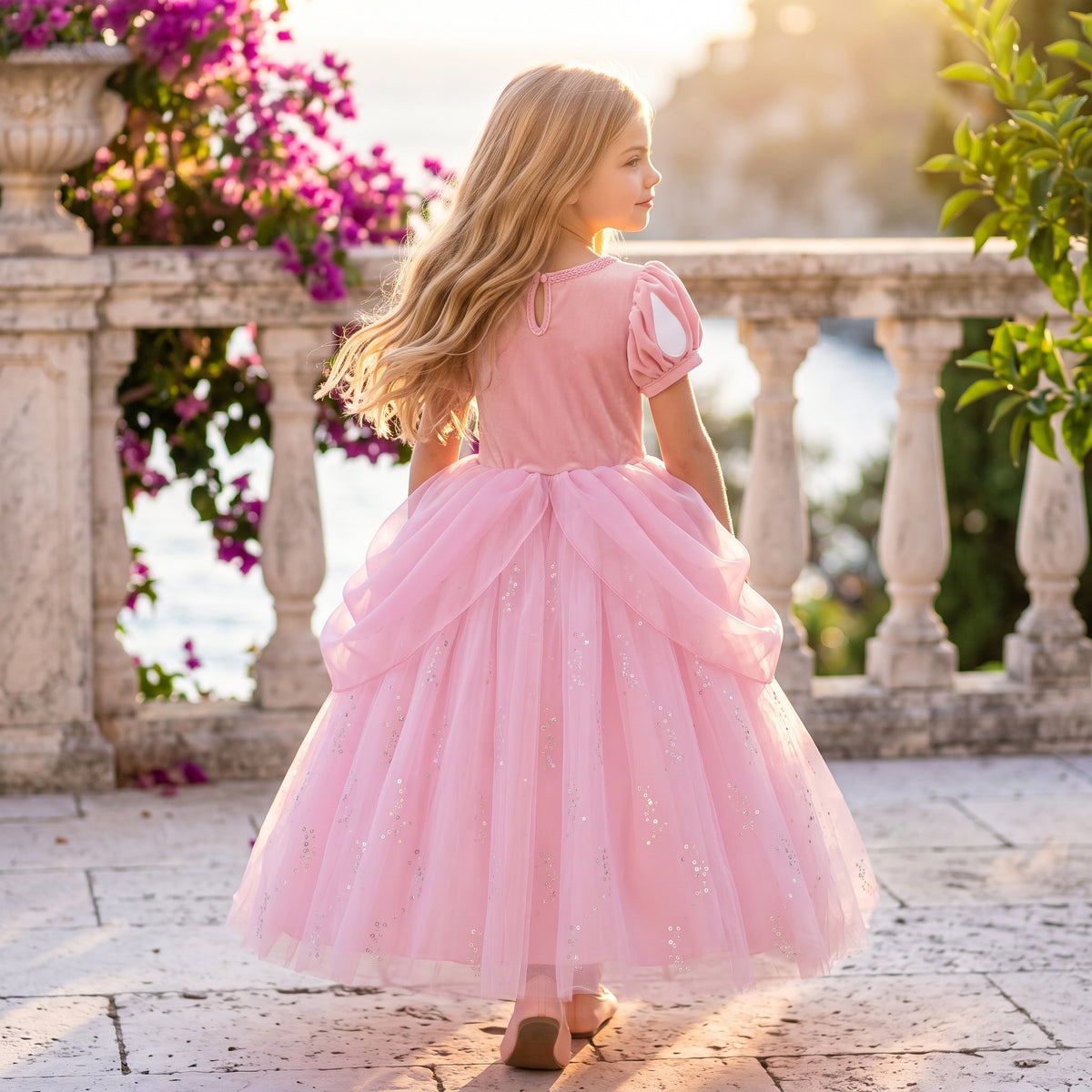 Back view of Pink Mermaid Gown