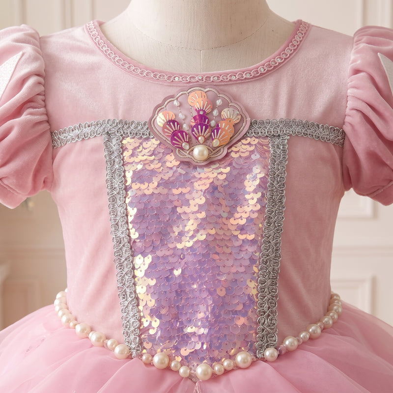 Pink Mermaid Gown — bodice close-up