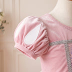 Pink Mermaid Gown — sleeve close-up