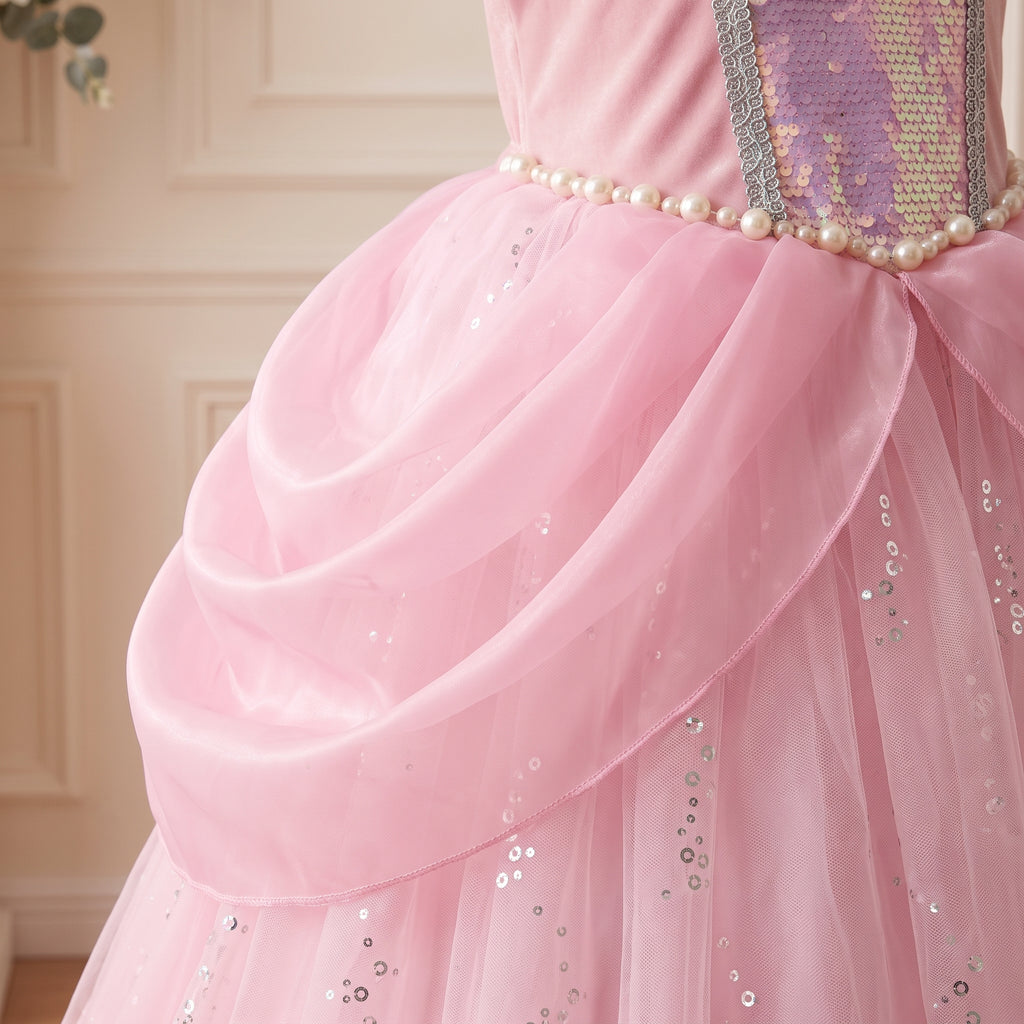 Pink Mermaid Gown — swag close-up
