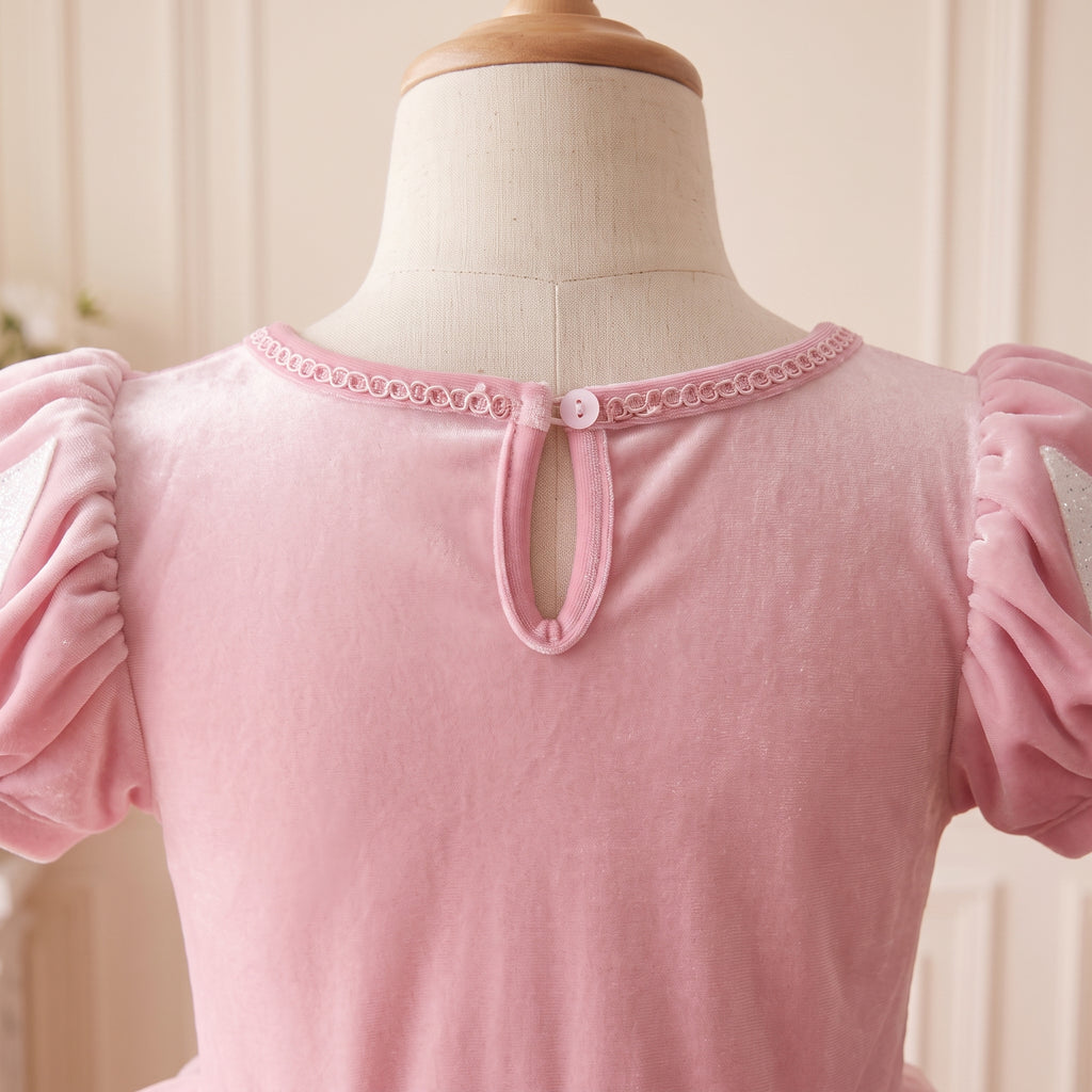 Pink Mermaid Gown — back neck close-up