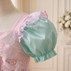 Pink Mint Mermaid Dress — sleeve close-up