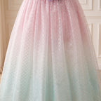 Pink Mint Mermaid Dress — skirt close-up