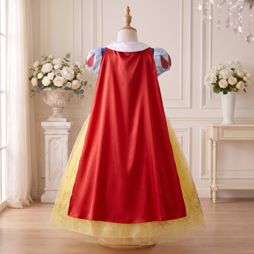 Snow White Glitter Dress — back display with included cape