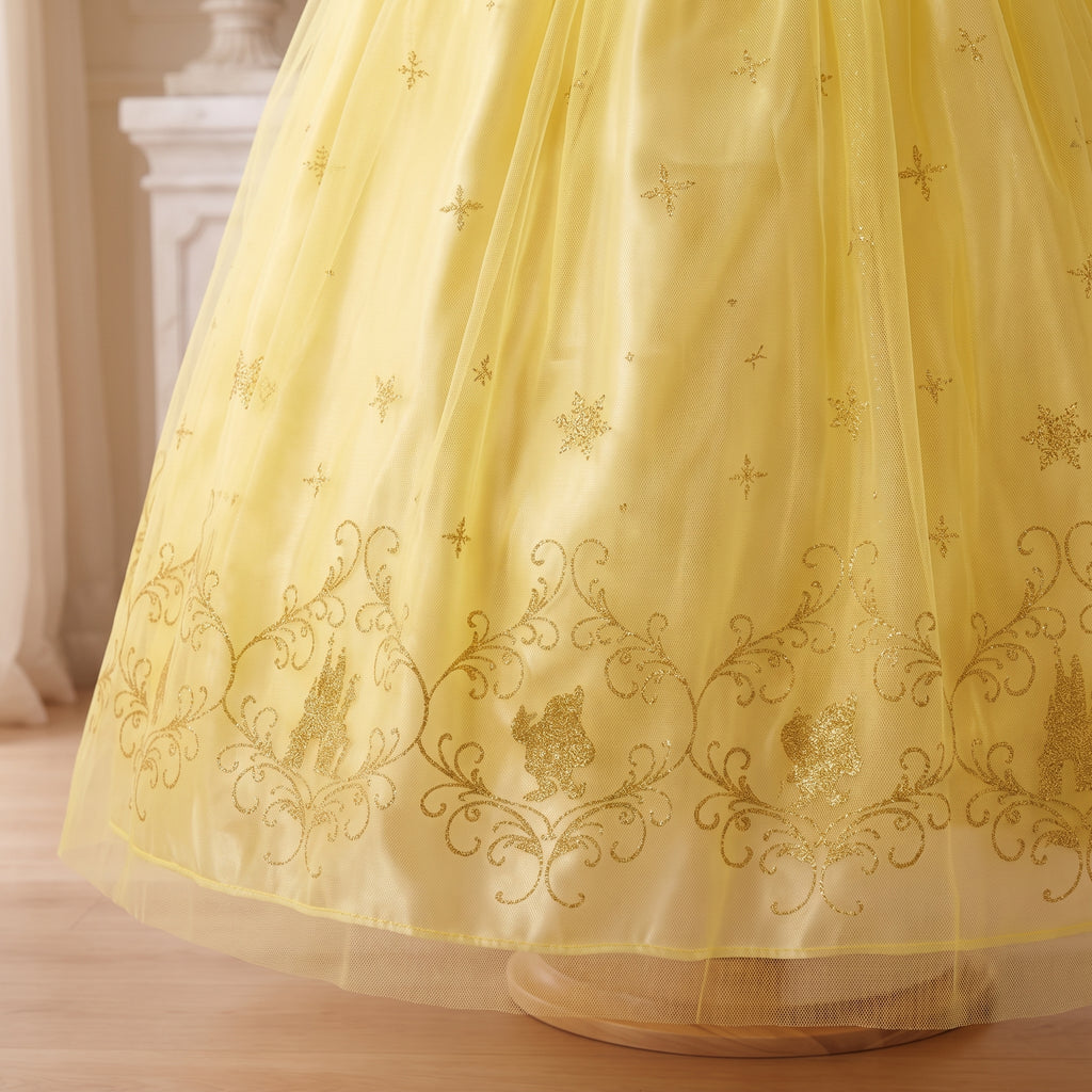 Snow White Glitter Dress — close up of skirt border