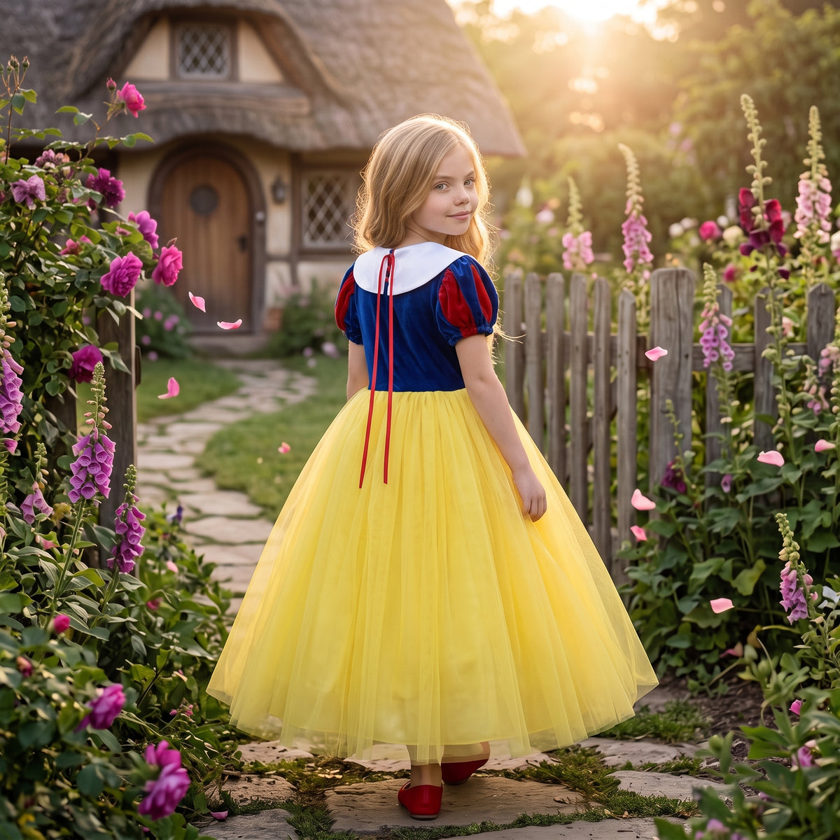 Snow White Tulle Dress — back view on a child
