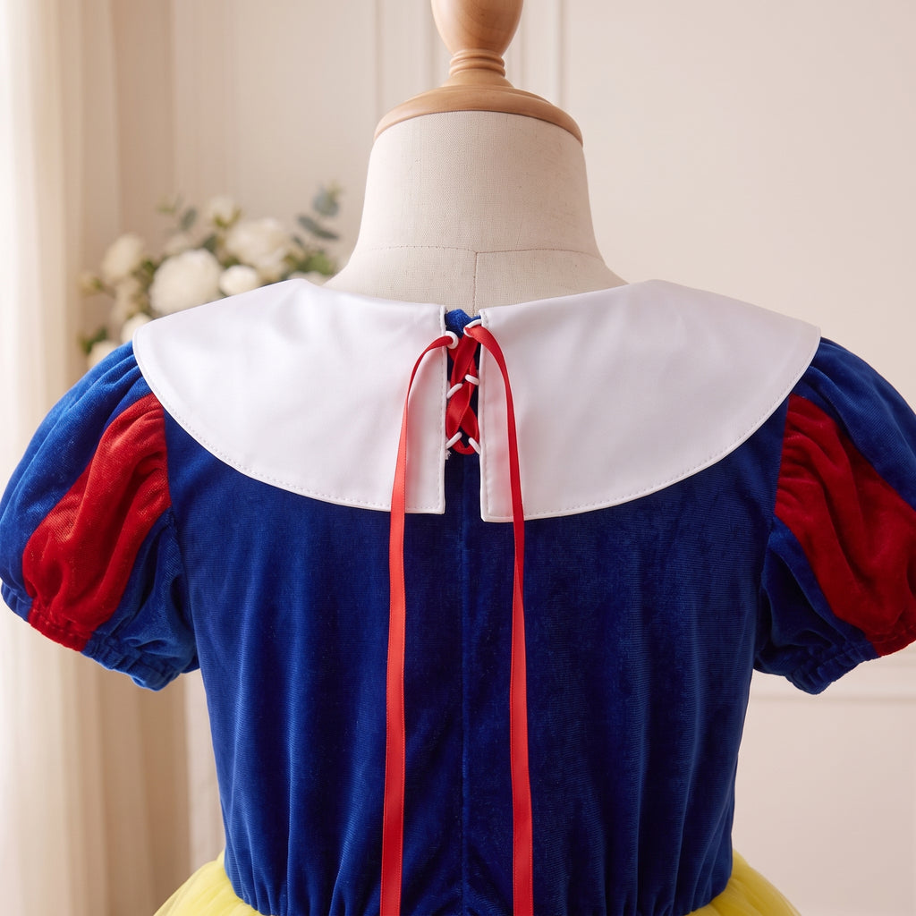 Snow White Tulle Dress — close up of collar lacing