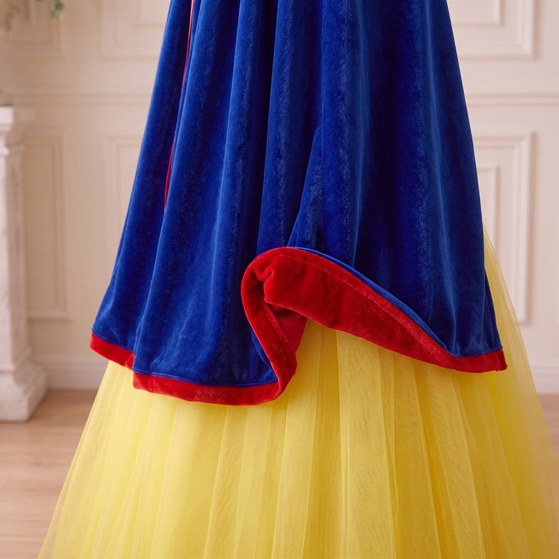 Snow White Tulle Dress — close up of cape velvet