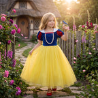 Snow White Tulle Dress — shown in a cottage garden